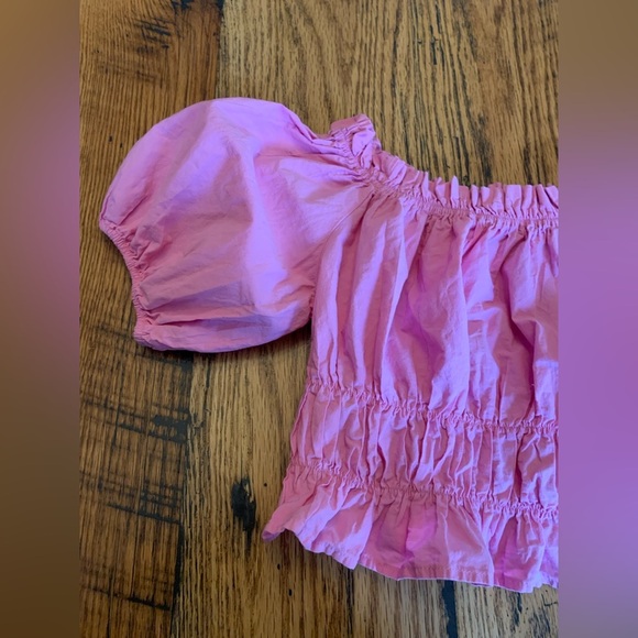 Zara off shoulder cropped blouse pink summer - Picture 3 of 5